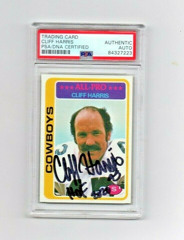 Cliff Harris Dallas Cowboys HOF signed autograph 1978 Topps football card PSA