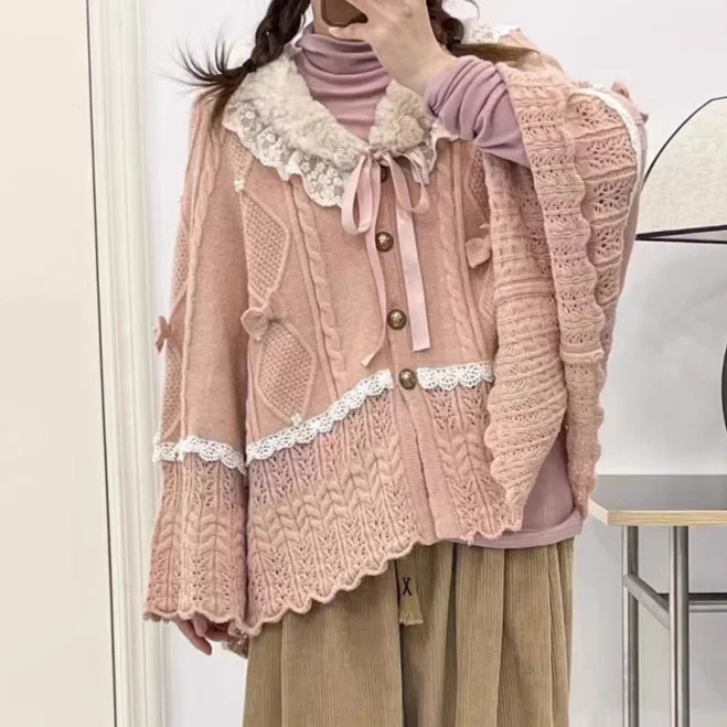 Chicfifth Sweater Women Winter Long Sleeve High Quality Autumn Vintage Top Knitted Cardigan