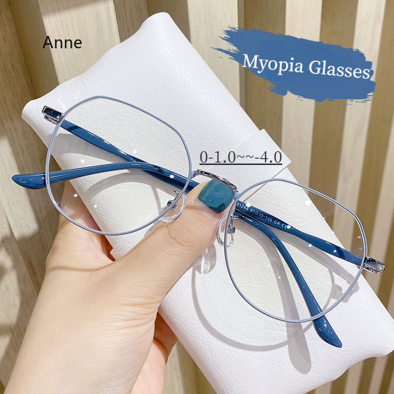 Myopia Transparent Women's Transparent Finished Myopia Glasses Clear Lens Luxury Design ...