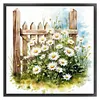 Daisy Fence-18CT Stamped Cross Stitch 25*25cm/9.84*9.84in tapestrymarket