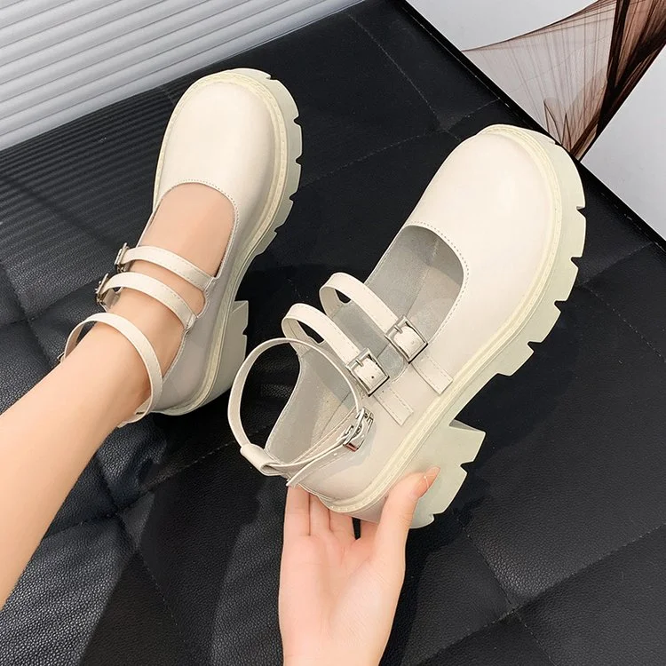 Qengg Lolita Shoes Japanese Mary Jane Shoes Women Vintage Girls Students JK Uniform Platform Shoes Cosplay High Heels Size 42