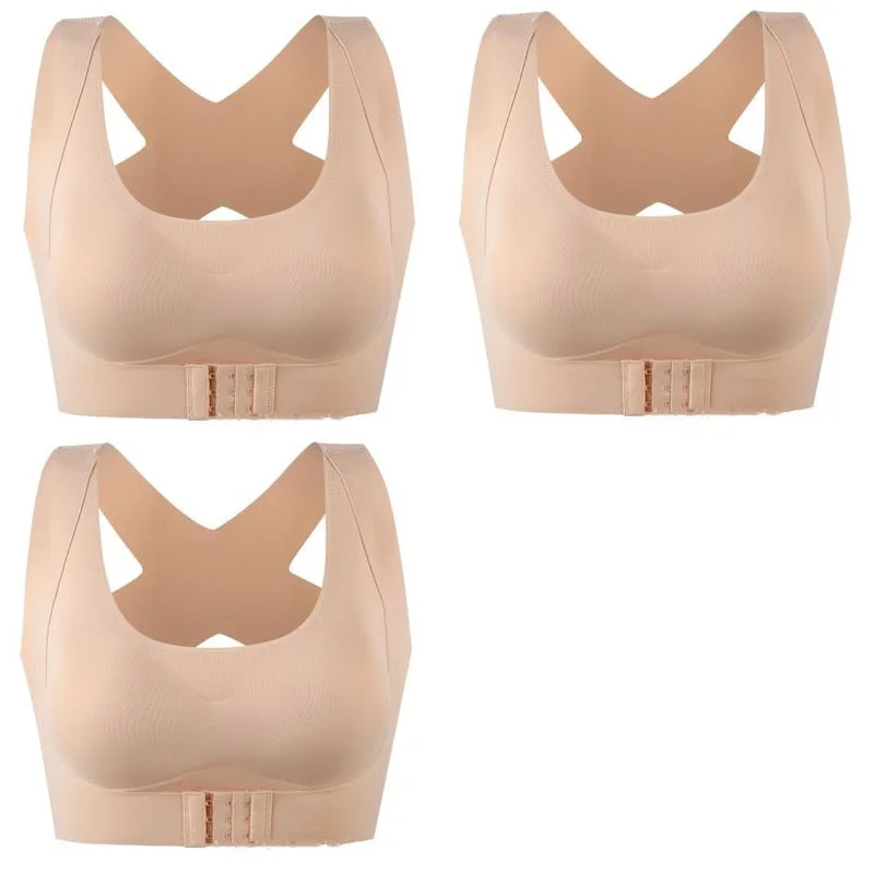 1pcs/2pcs/3pcs Women Bras For Women Push Up Bra Posture Corrector Bralette Front Closure Female Underwear Cross Back Tops