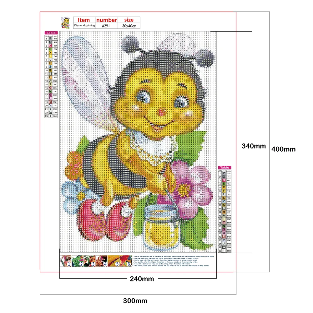 Full Round Diamond Painting 30*40cm - Little Bee