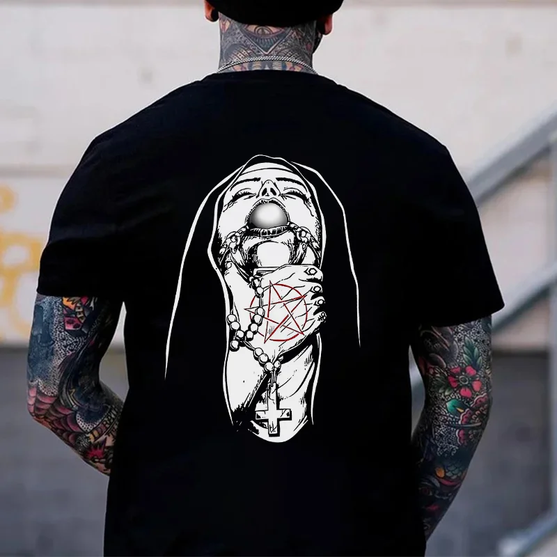 Choked Up Nun Printed Men's T-shirt -  