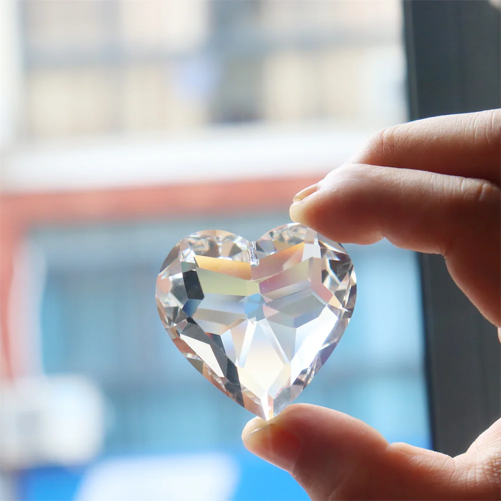 Colorful Crystal Prism Ball Pendulum Pendant for Garden Window (Heart)