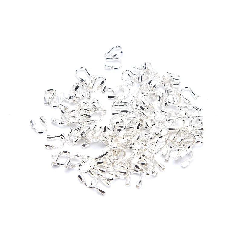 100pcs Stainless Steel Wire Protectors Wire Guard Guardian Protectors loops U Shape Clasps Connector For Jewelry Making Supplies