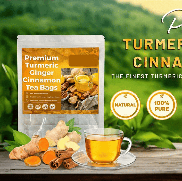 💝100% Natural Turmeric Ginger Cinnamon Tea 
