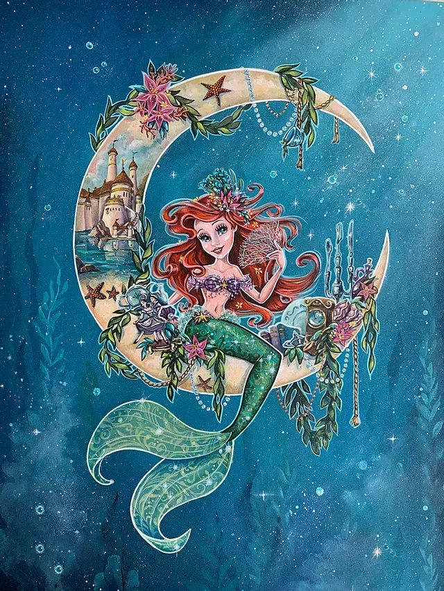 Disney Princess Mermaid Snow White Jasmine 11CT Stamped Cross Stitch 50*60CM