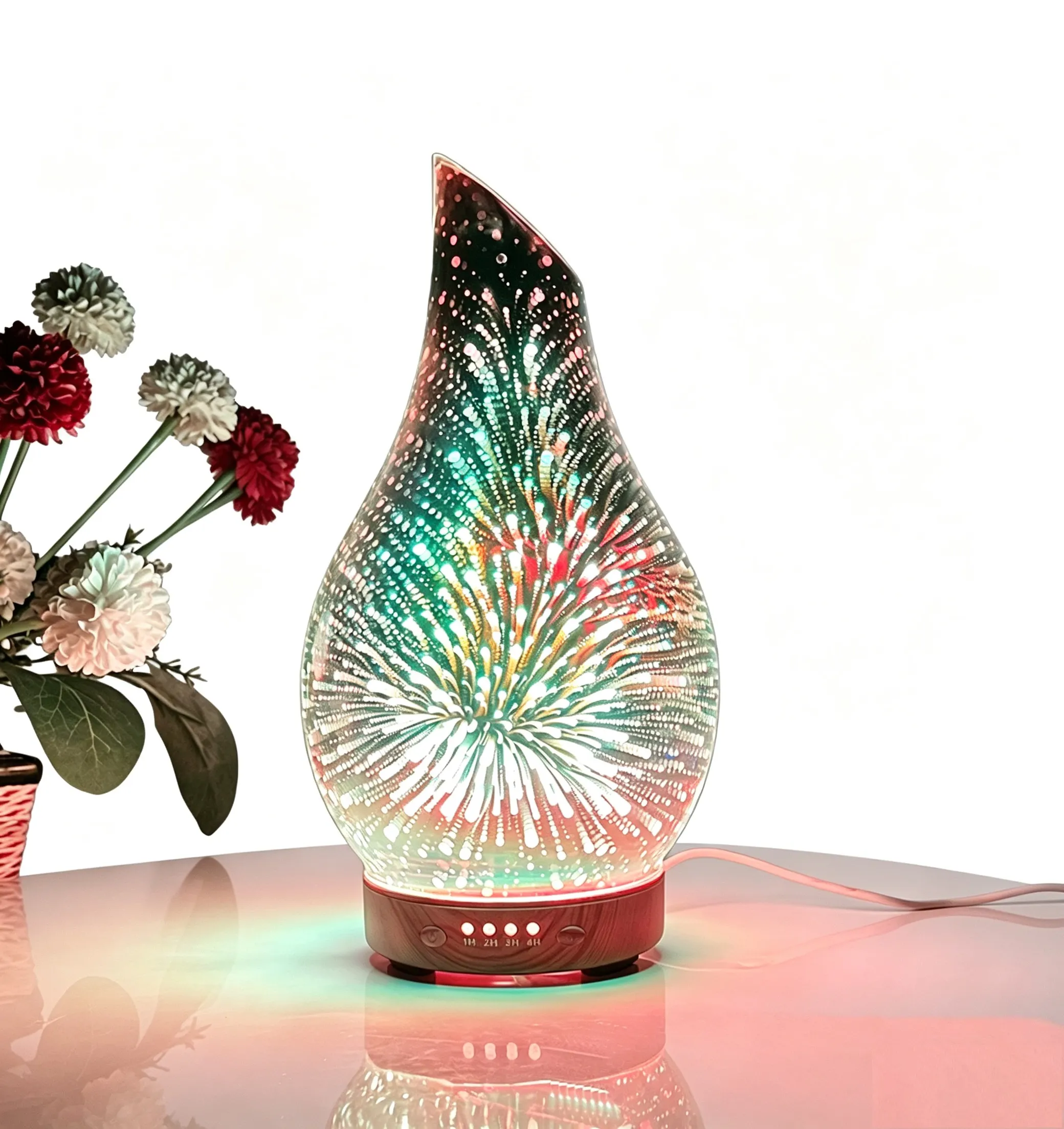 Vase-shaped ambient light, 100ml capacity humidifier light, colorful light aromatherapy vaporizer eltralife