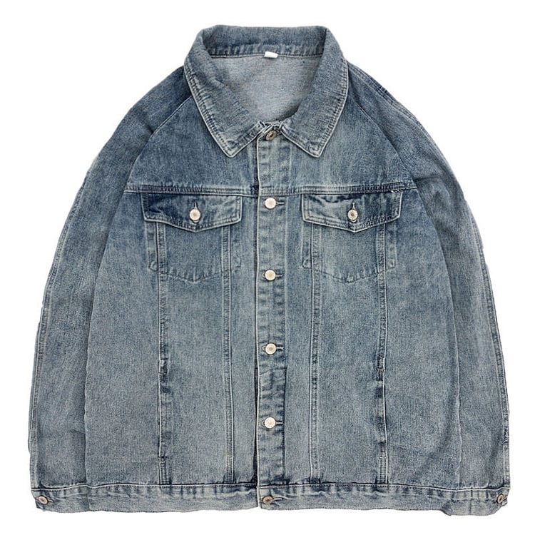 Spring Denim Men's Business Shirt Jacket Plus Size Loose Fashion Brand Top Men Denim Jacket