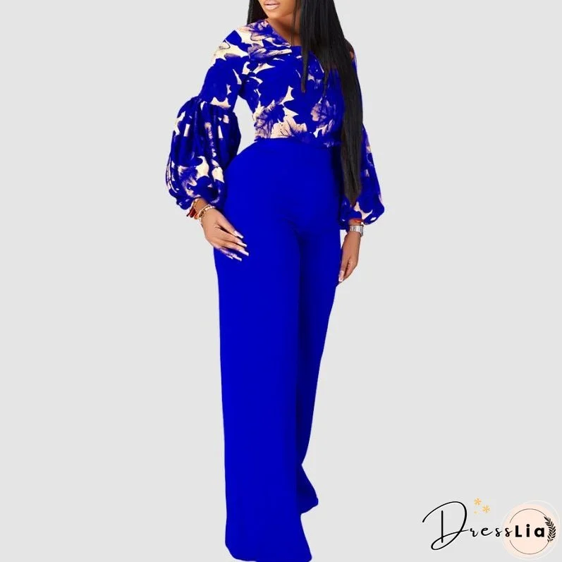 Flower Printed Wide Leg Pant Set