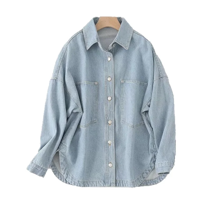 Nigikala Nigikala And Autumn 2025 New Women's Urban Casual Wash Denim Shirt Jacket Jacket M2