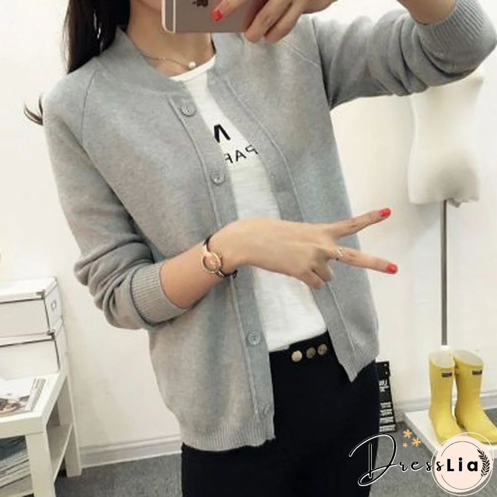 New Spring Autumn Winter Jacket Coat Primer Knit Cardigan 11 Color Female Cardigan Autumn Dress Sweater