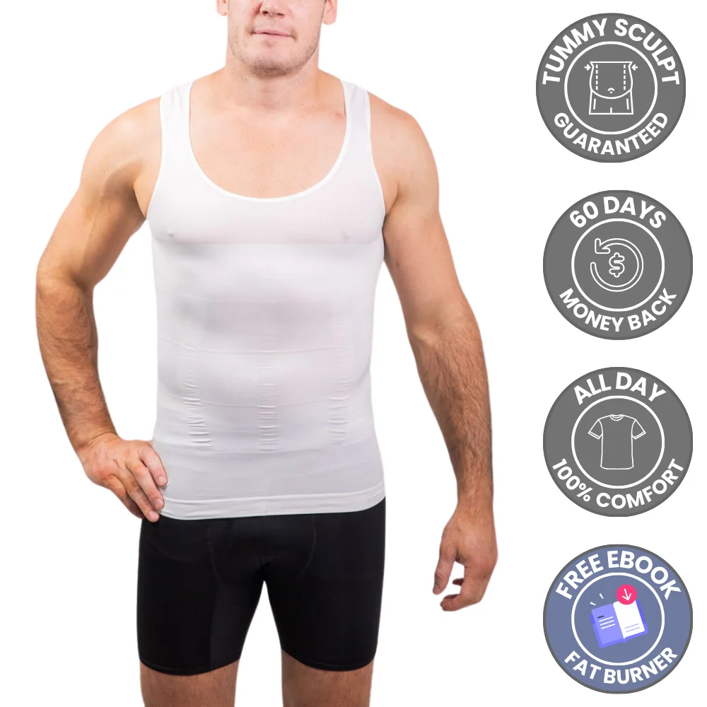 Seamless Elastic Belly Compression Tank Tops for Men