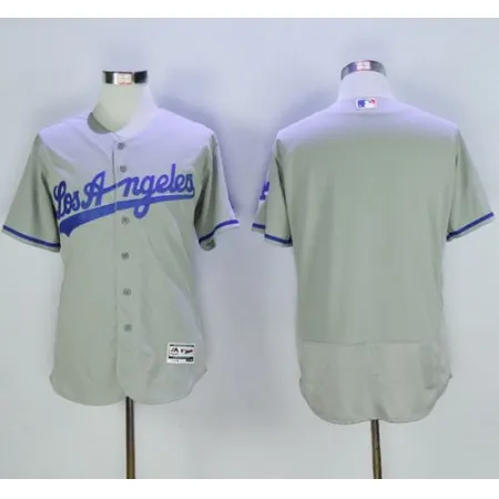 Dodgers Blank Grey Flexbase Authentic Collection Road Stitched MLB Jersey