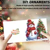 (US Only)6PCS DIY Xmas Snowman Diamond Art Greeting Cards Congratulations Cards & Gifts
