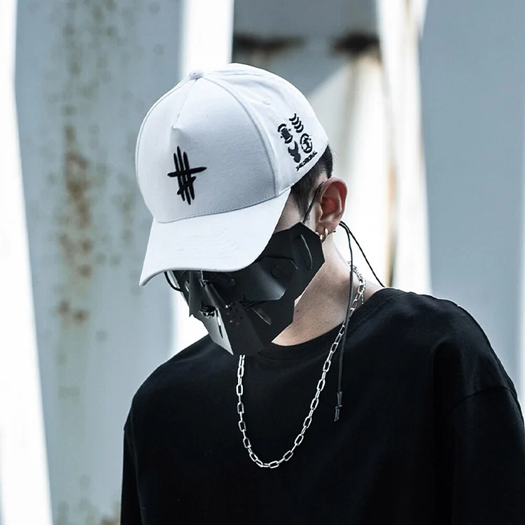 AOGZ Techwear Adjustable Baseball Cap Men Women Streetwear Embroidery Caps Casual Snapback Cap Tactical Hip Hop Black Hat Unisex