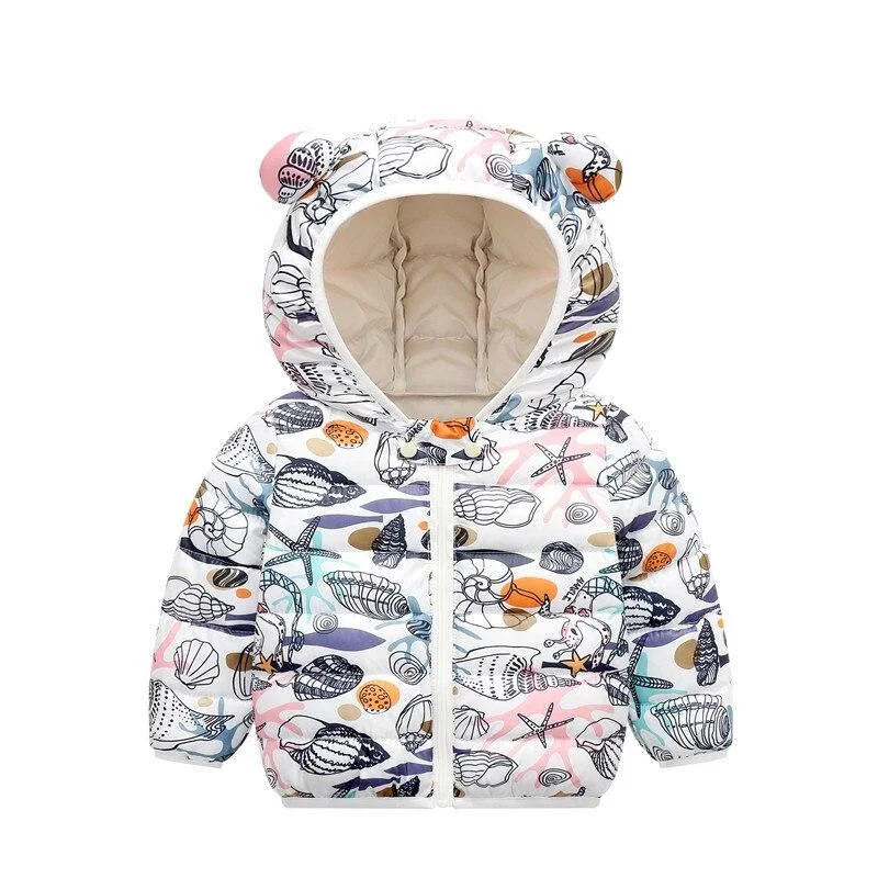 Children Solid Color Coat Boys Trendy Cotton Clothes Girls Fashion Hooded Outerwear Kids Casual Warm Jacket Kids Winter Clothes