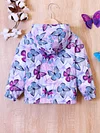 Kid Baby Girl Butterfly Print Hooded Zipper Coat Jacket