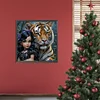 Diamond Painting-DIY Full Round Drill Girl and Tiger