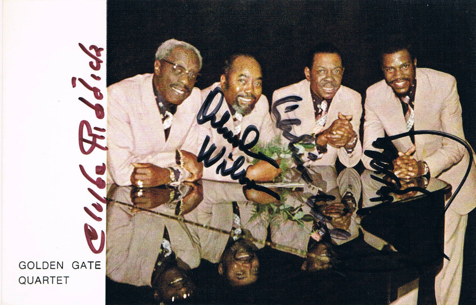 Golden Gate Quartet genuine autographs signed 3.5x5.5