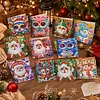 12Pcs Diamond Painting Owl Santa Claus Greeting Card Set with Envelope