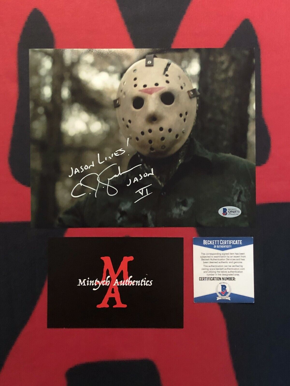 CJ C.J. GRAHAM AUTOGRAPHED SIGNED 8x10 Photo Poster painting! BECKETT COA! FRIDAY THE 13TH JASON