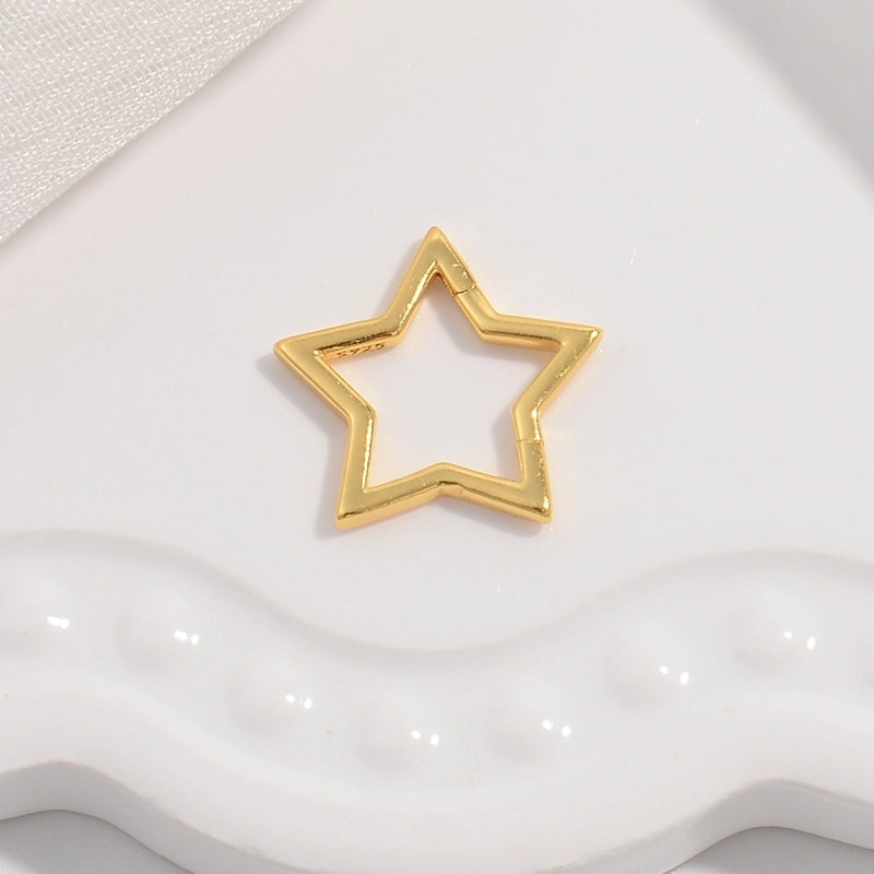 1 Piece 925 Sterling Silver 22K Gold Plated Rhodium Plated Silver Plated Round Star Oval Jewelry Buckle Jewelry Accessories