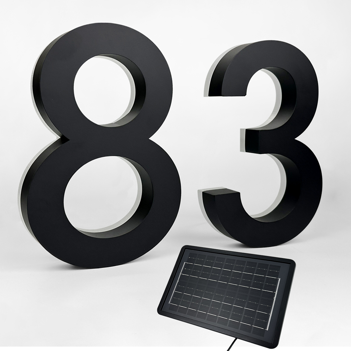 Solar Backlit Illuminated House Numbers 83 Product Actual Photo
