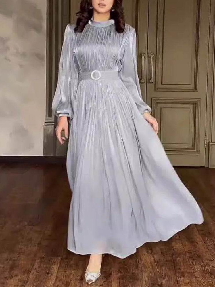 Elegant Retro Round Neck Lantern Sleeve Waist Dress | Oxredo Shop Ramadan Sale