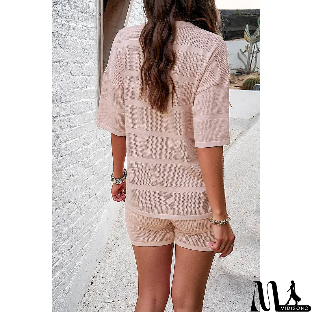 MidiSono - Two Pieces Solid Drop Shoulder Activewear Sets