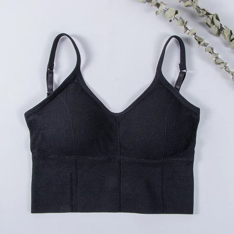 Women Tank Crop Top Seamless Underwear Crop Top Female U Back Short Tops Women Sexy Lingerie Sleeveless Padded Camisole