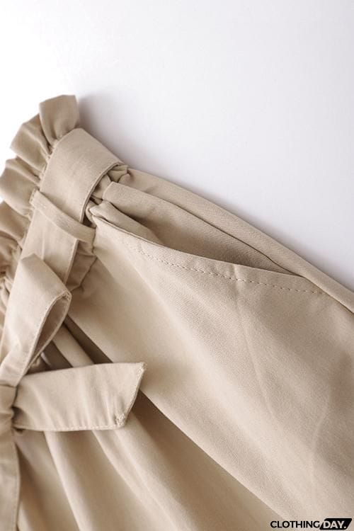 Bow Tie Elastic Waist Shorts