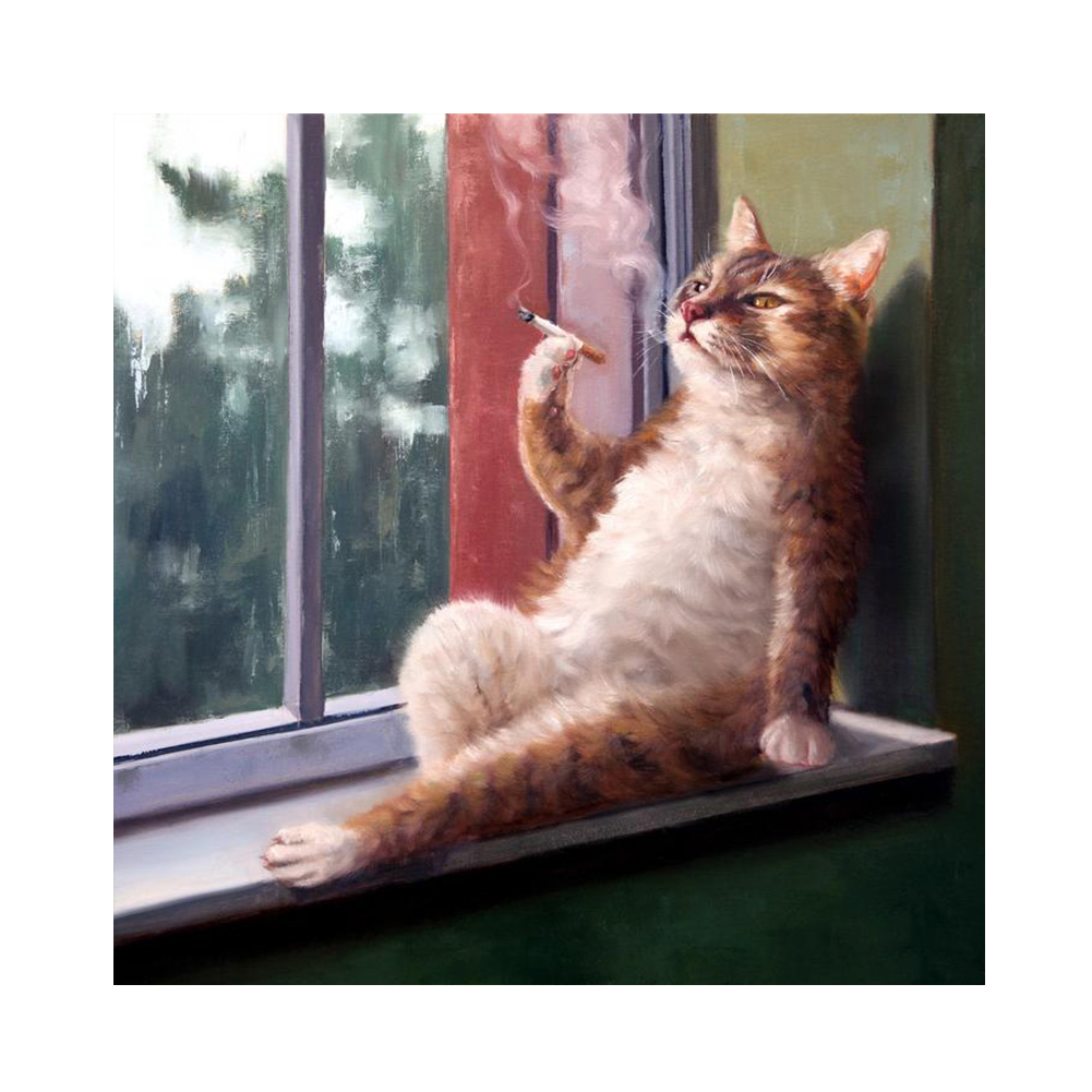 

Leisurely Cat - Round Drill Diamond Painting - 40*40CM, 501 Original