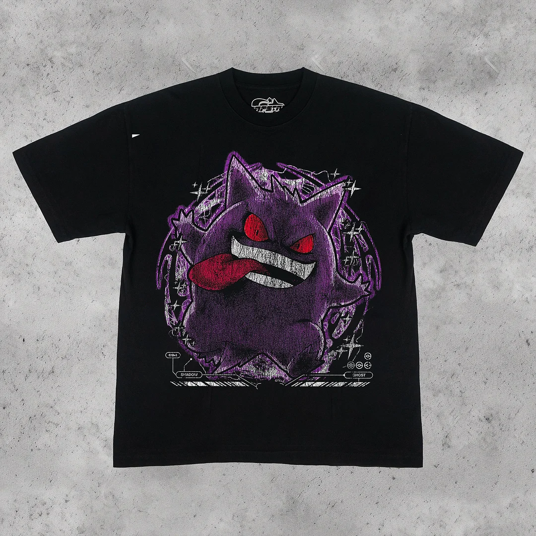 Gengar Hungry Pokémon Printed Unisex Oversized T-shirts