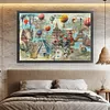 World Tour-14CT Stamped Cross Stitch Egyptian Cotton 92*65cm/36.22*25.59in(Big Size) tapestrymarket