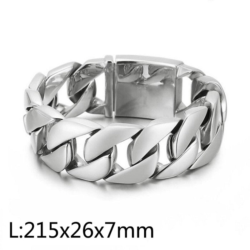 Hip-Hop Solid Color Titanium Steel Plating 18K Gold Plated Men’s Bracelets