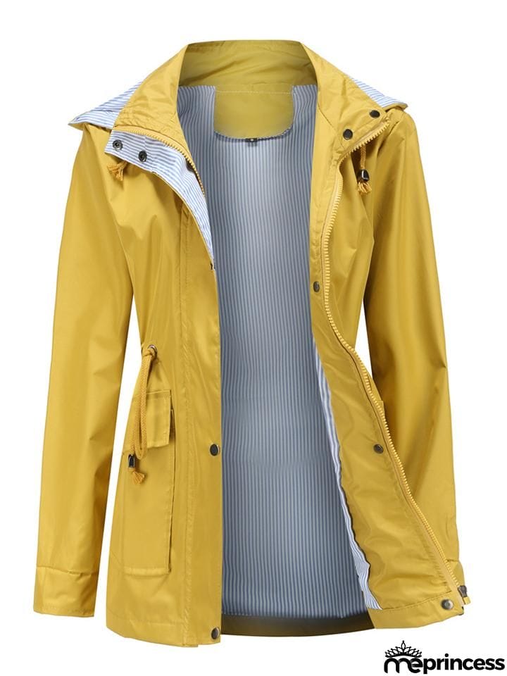 Women's Fashionable Casual Zipper Windbreaker Coat