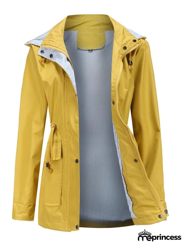 Women's Fashionable Casual Zipper Windbreaker Coat