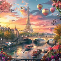 Paris Sunset Stroll - Diamond Painting