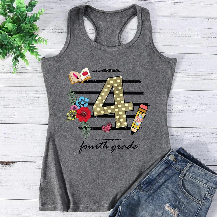 Happy First Day of Fourth Grade Back to School Vest Top