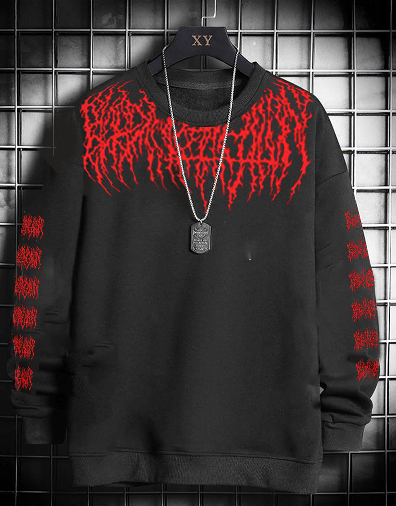 Blood Darkness Print Sweatshirt / TECHWEAR CLUB / Techwear