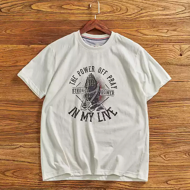 Men's Retro Printed Round Neck Short Sleeve T-Shirt