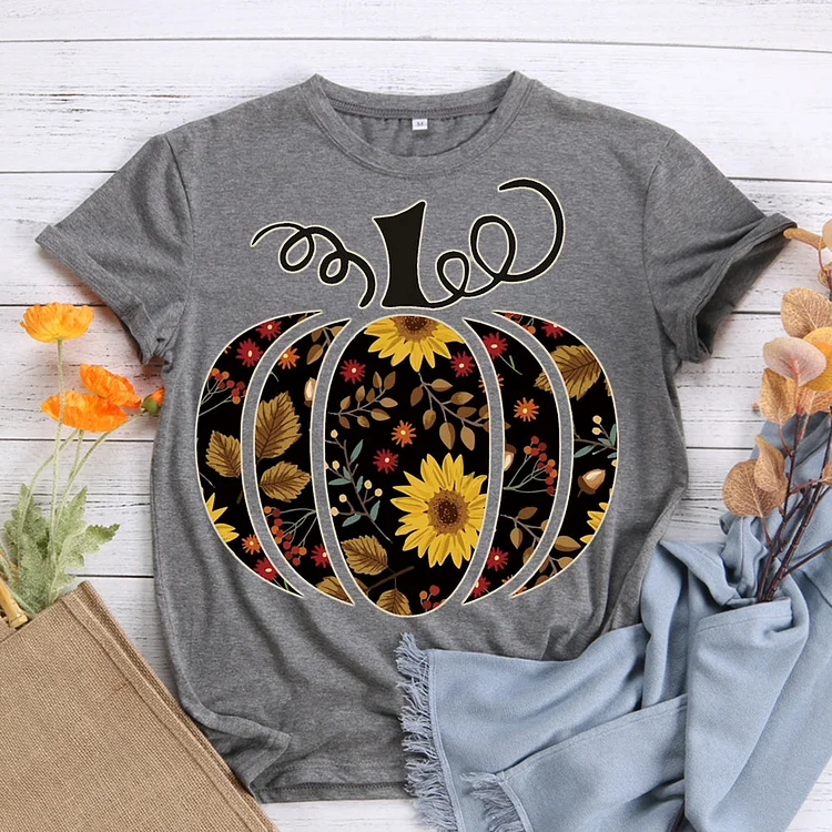 Floral Pumpkin T-Shirt-08602