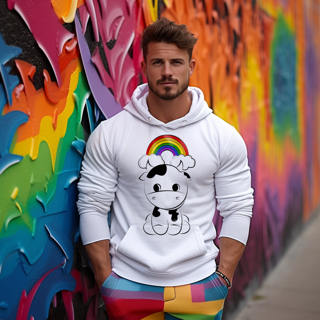 Rainbow Cow Hoodie