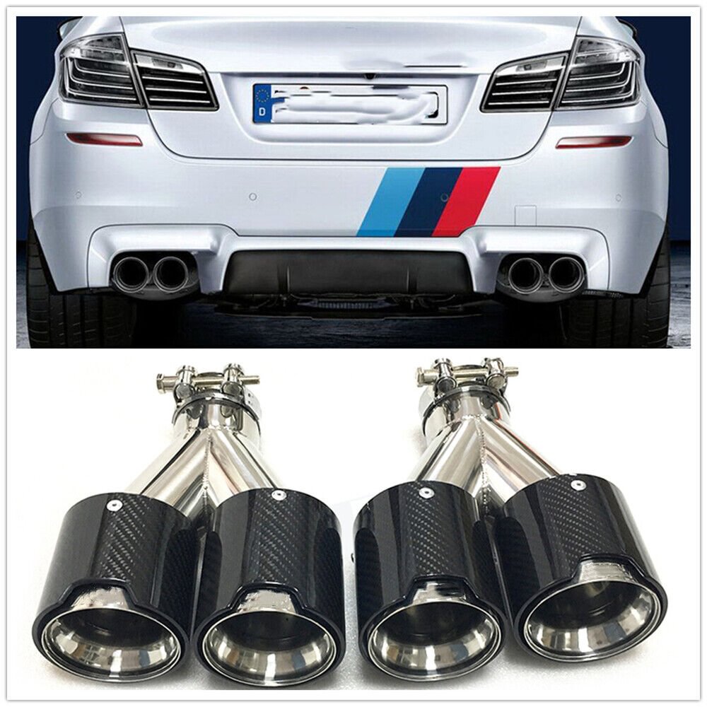 Exhaust Dual Pipe Tail Tip For BMW M Performance Sport Power Stainless Steel DAO  dxncar