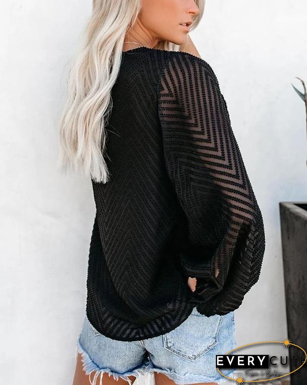 Women Chiffon Balloon Sleeve Tops