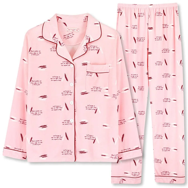 Women's Pajamas Set Soft Pyjamas Plus Size Women's Clothes Homewear Spring Sleepwear 2 Piece Set Sleeping Shirt Home Wear
