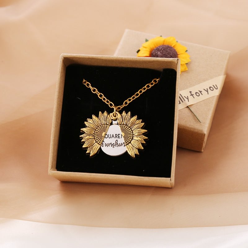 🌻"YOU ARE MY SUNSHINE" SUNFLOWER NECKLACE WITH GIFT BOX