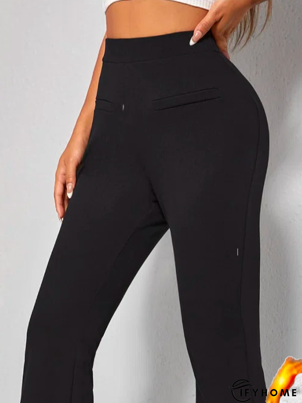 Bell-Bottomtrousers Plain Casual Casual Pants | IFYHOME